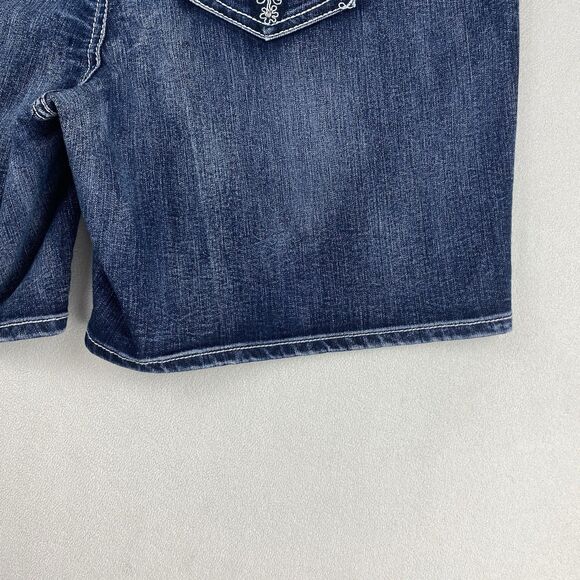 ND Weekend Denim Shorts Womens 24W Blue Embroidered Pockets Summer Boho Chic - Picture 13 of 15